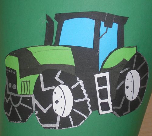 Motiv Traktor + Mähdrescher*** + Name für eine Schultüte