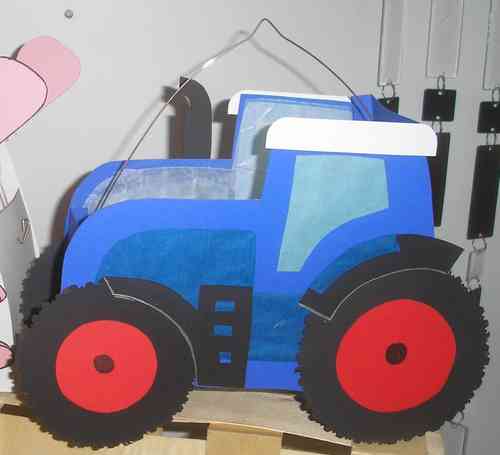 Laterne Traktor Fendy BLAU-ROT