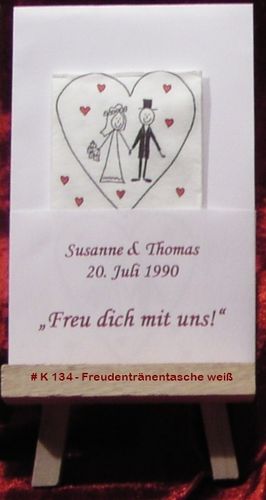 10 x Taschentüchertasche Brautpaar mit Herz
