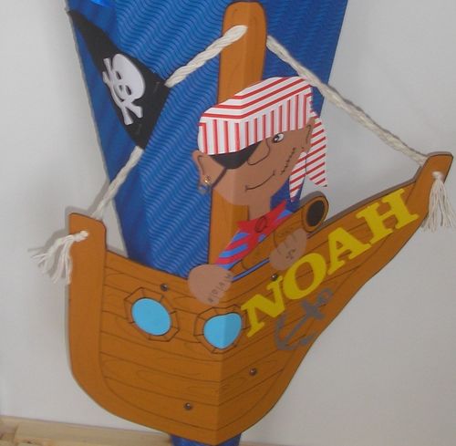 Motiv Pirat im Schiff Fernrohr*** + Name für eine Schultüte